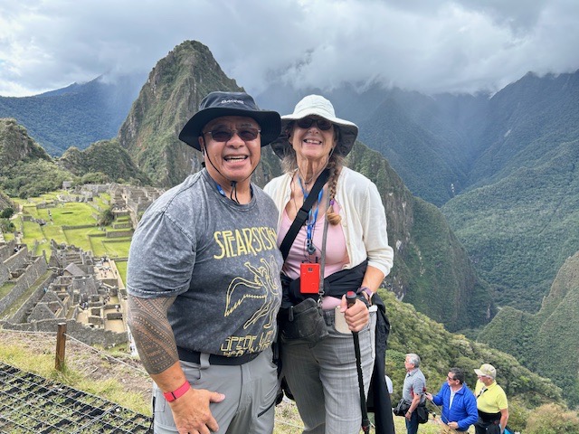 Gary Mah and his wife Ruta at Machu Picchu, Peru